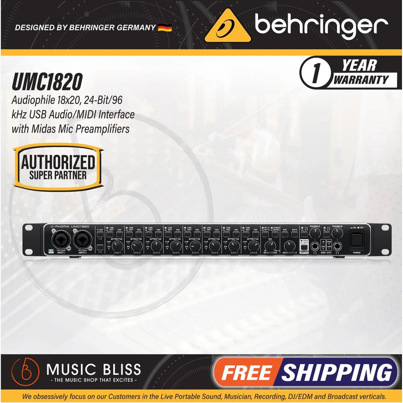 Behringer U-Phoria UMC1820 USB 2.0 Audio Interface