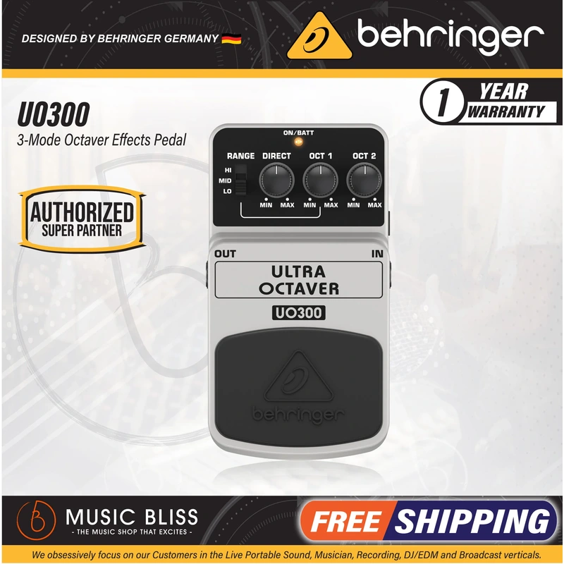 Behringer UO300 Ultra Octaver Effects Pedal