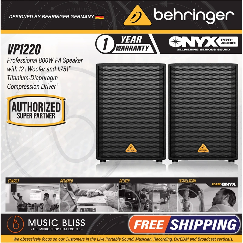 Behringer VP1220 800-watt 12'' Passive Speaker - Pair
