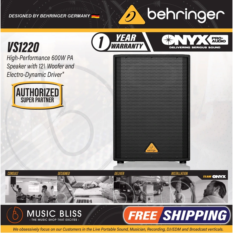 Behringer VS1220 600-Watt 12inch Passive Speaker