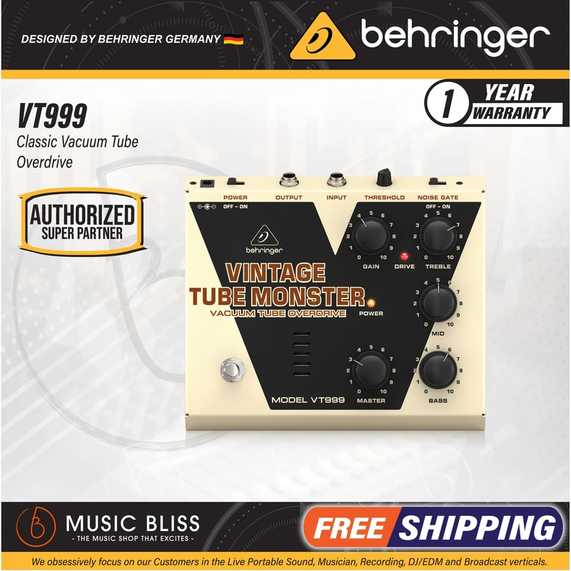 Behringer VT999 Vintage Tube Monster Overdrive Effects Pedal
