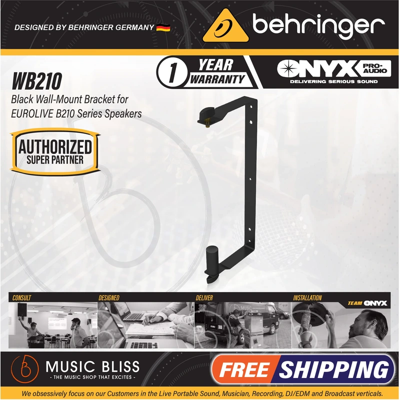 Behringer WB210 Wall-Mount Speaker Bracket for EUROLIVE B210
