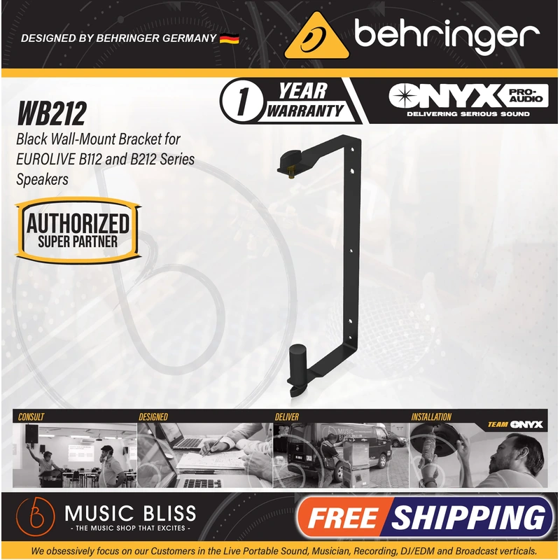 Behringer WB212 Wall-Mount Speaker Bracket for EUROLIVE B212