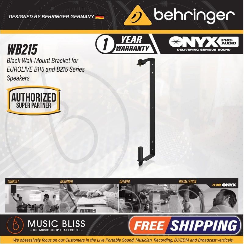 Behringer WB215 Wall-mount Speaker Bracket for Behringer EUROLIVE B215