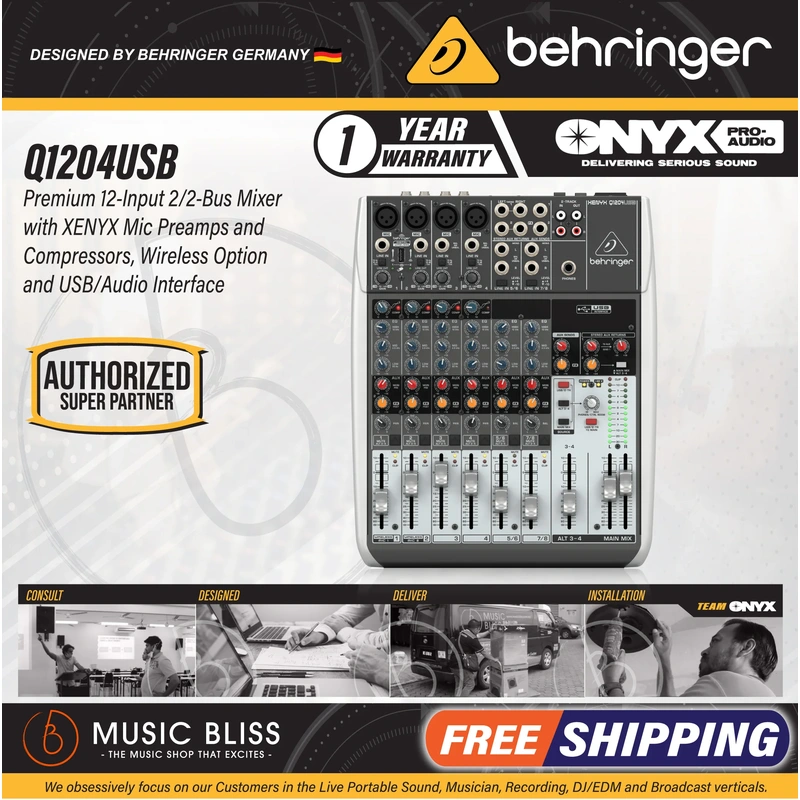 Behringer XENYX Q1204USB Mixer with USB
