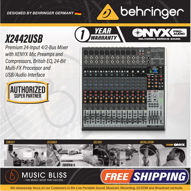 Behringer XENYX X2442USB Mixer with USB and Effects