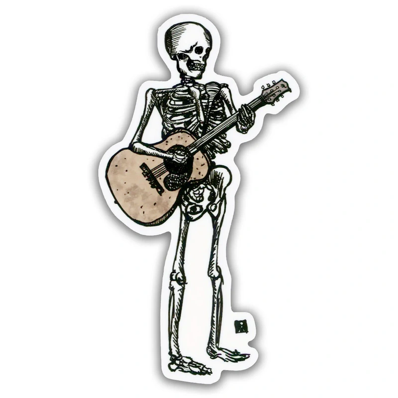 Bellavance Ink Vinyl Guitar Skeleton Sticker