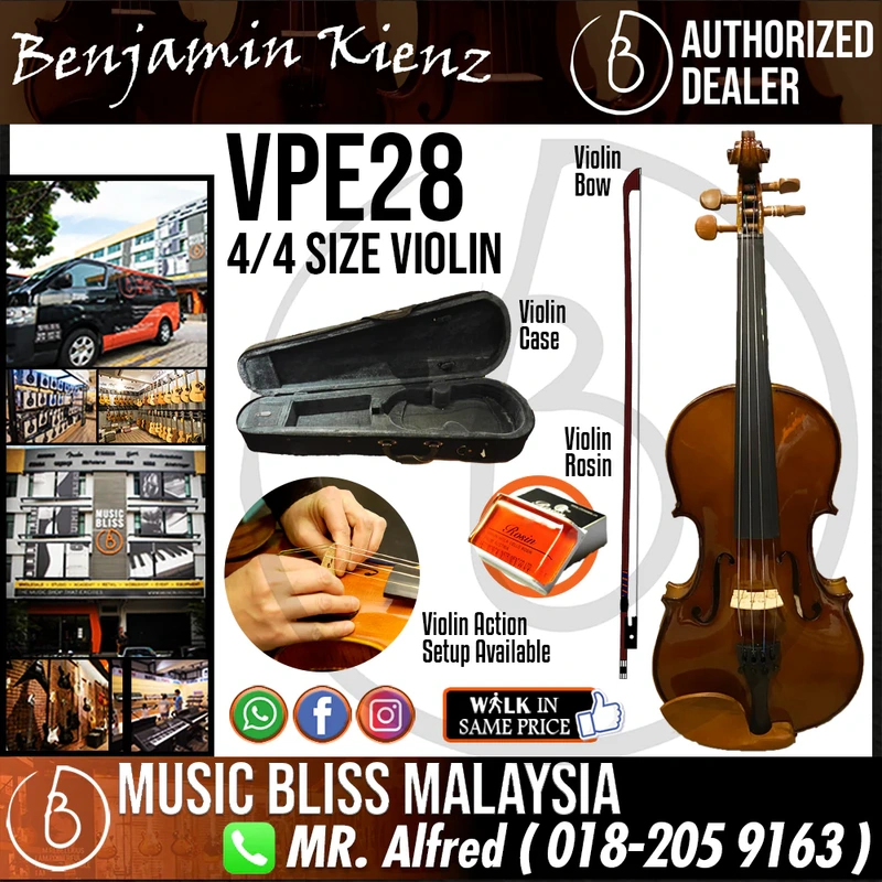 Benjamin Kienz Selection VPE28 4/4 Size Violin with Case for 12+ years old