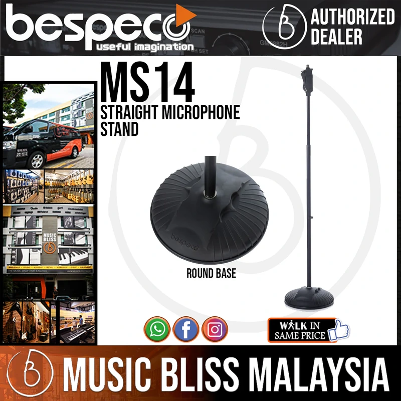 Bespeco MS14 Straight Microphone Stand with Round Base