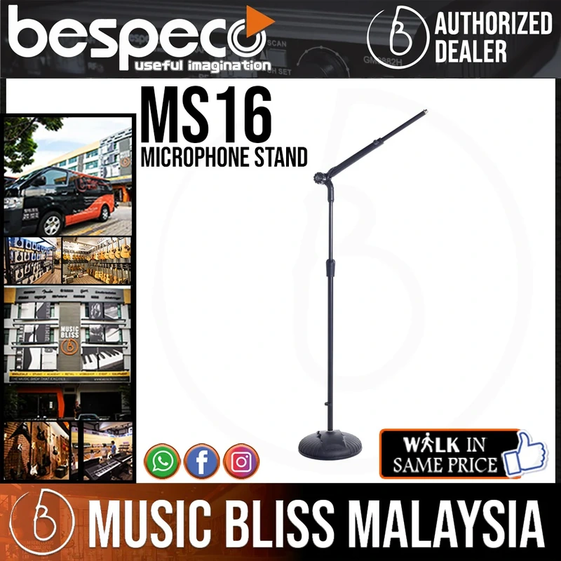 Bespeco MS16 Professional Straight/Telescopic Microphone Stand