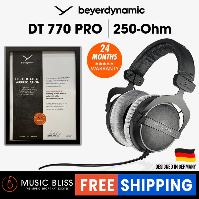 Beyerdynamic DT 770 PRO 250 Ohm Over-Ear Studio Headphones. Closed Construction, Wired for Studio use, Ideal for Mixing in The Studio