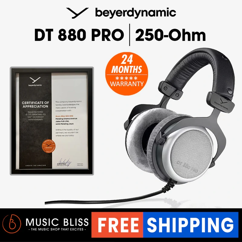 Beyerdynamic DT 880 PRO 250 Ohm Over-Ear Studio Headphone for mixing and mastering
