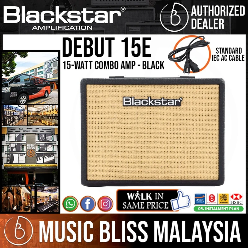 Blackstar Debut 15E 15-watt 2x3" Practice Amp - Black