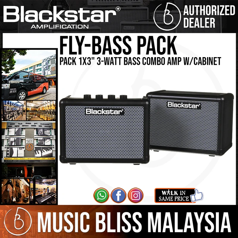 Blackstar FLY 3 Bass Pack 1x3" 3-watt Bass Combo Amp w/Cabinet and Power Supply