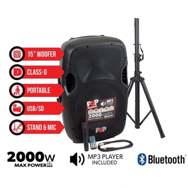 Blastking POP15AC 2000w 15" Powered Speaker