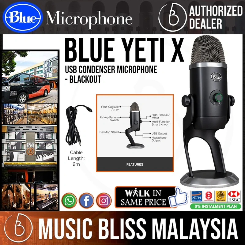 Blue Microphones Yeti X Professional USB Microphone - Blackout