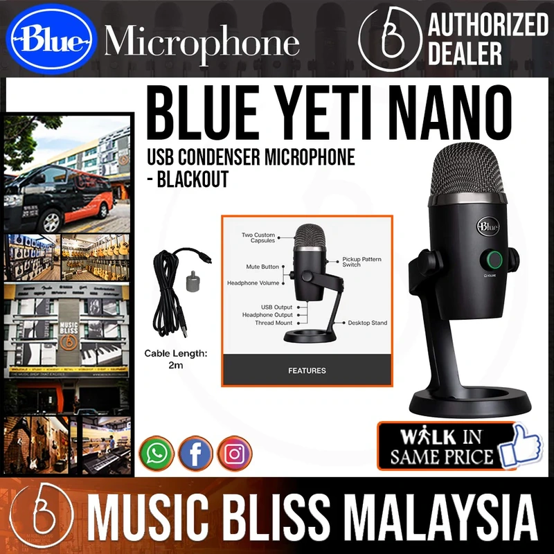Blue Yeti Nano USB Condenser Microphone - Blackout