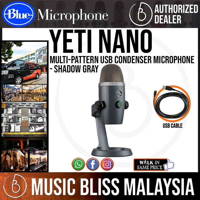 Blue Yeti Nano USB Condenser Microphone - Shadow Gray
