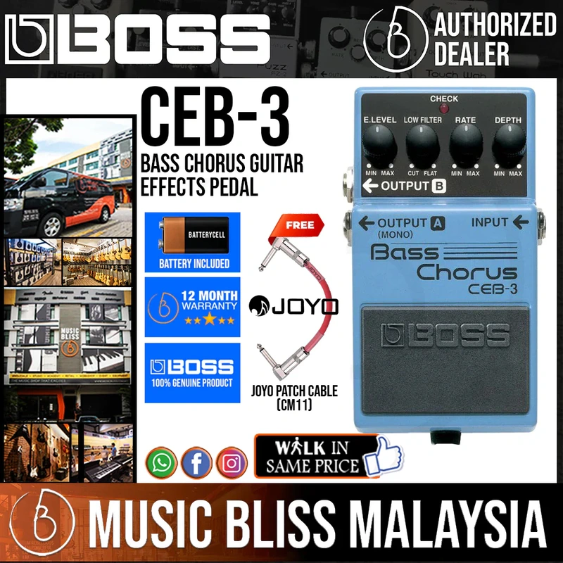 Boss CEB-3 Bass Chorus Guitar Effects Pedal