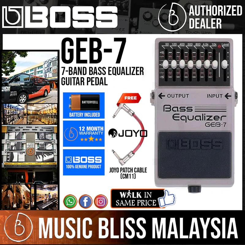 Boss GEB-7 7-band Bass Equalizer Guitar Pedal