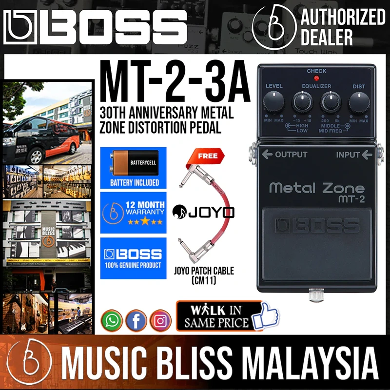 Boss MT-2-3A 30th Anniversary Metal Zone Distortion Pedal