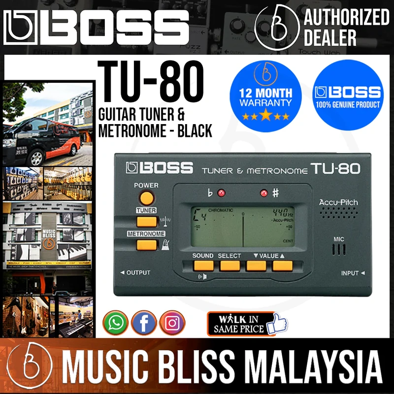 Boss TU-80 Guitar Tuner & Metronome - Black