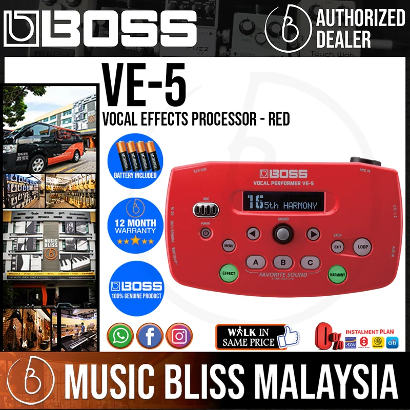 Boss VE-5 Vocal Effects Processor - Red
