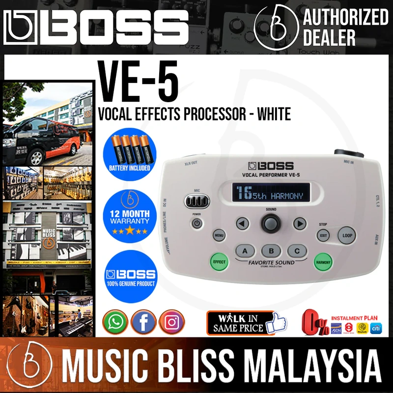 Boss VE-5 Vocal Effects Processor - White