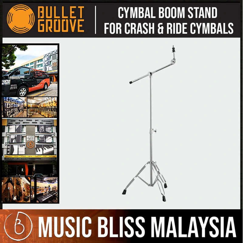 Bullet Groove Boom Cymbal Stand, Cymbal Boom Stand for Crash & Ride Cymbals, Best Budget Boom Cymbal Stand
