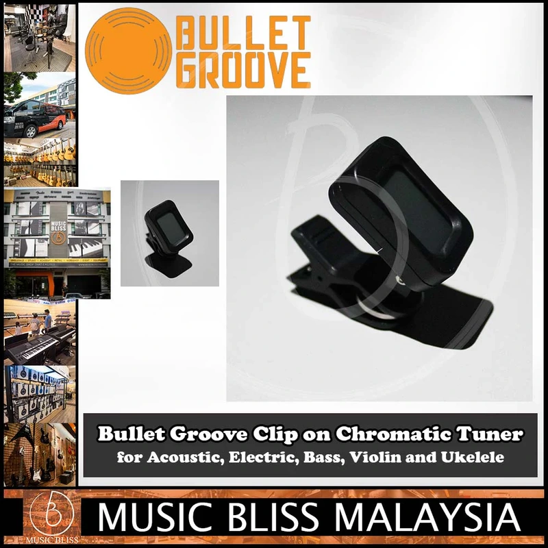 Bullet Groove Clip on Chromatic Tuner for Acoustic, Electric, Bass, Violin and Ukelele, Acoustic, Electric, Bass, Violin, and Ukelele Chormatic Tuner.