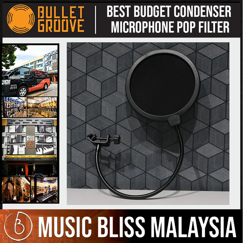 Bullet Groove Condenser Microphone Pop Filter, Microphone Pop Filter, Best Budget Pop Filter