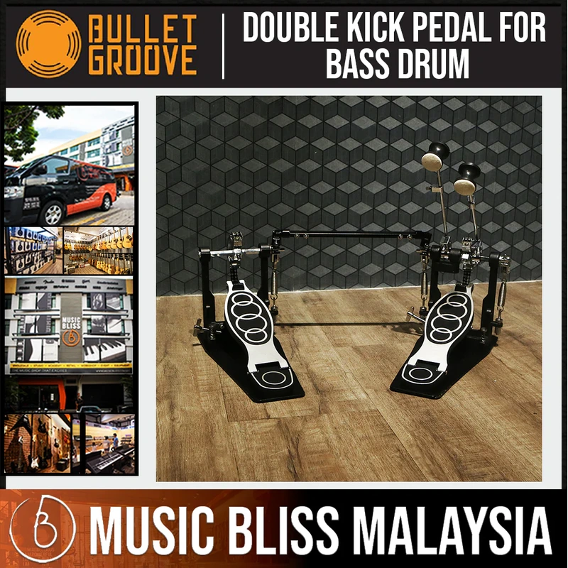 Bullet Groove Drum Double Pedal for Bass Drum, Double Bass Pedal, Kick Bass Drum Double Pedal, Best Budget Bass Double Pedal