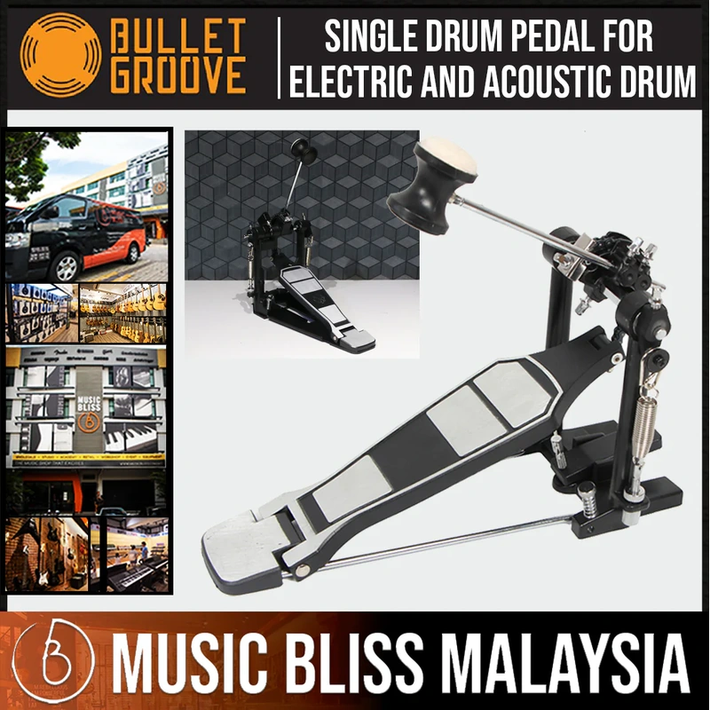 Bullet Groove Drum Pedal for Bass Drum, Kick Bass Drum Pedal, Drum Pedal for Electric and Acoustic Drum Sets