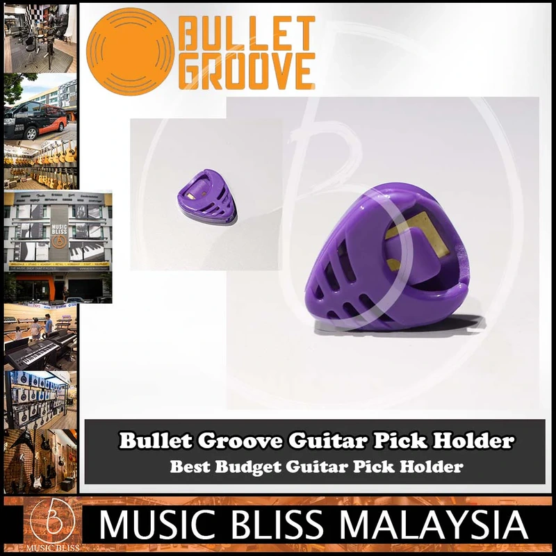 Bullet Groove Guitar Pick Holder, Pick Holder for Acoustic, Classical & Electric Guitars, Best Budget Guitar Pick Holder