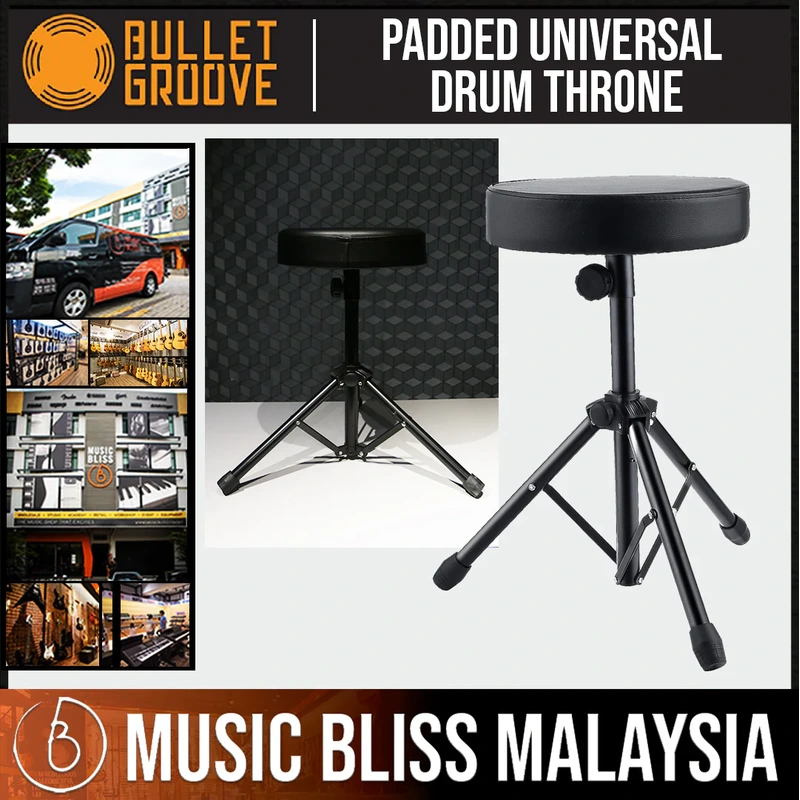 Bullet Groove Padded Universal Drum Throne ,Drum Stool, Budget Drum Chair, Best Drum Throne with comfortable Padding