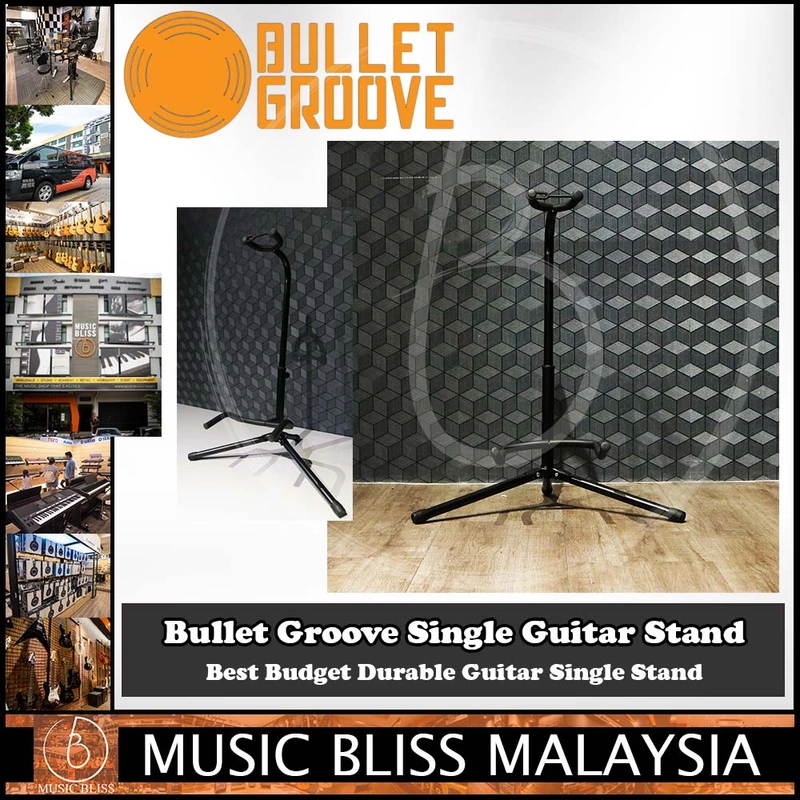 Bullet Groove Single Guitar Stand, Single Guitar Stand for Acoustic, Electric, Bass Guitars, Best Budget Durable Guitar Single Stand Malaysia