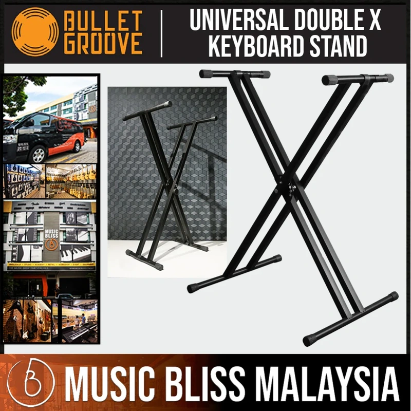 Bullet Groove Universal Double X Keyboard Stand, Double X Piano Stand, Double X Piano and Keyboard Stand