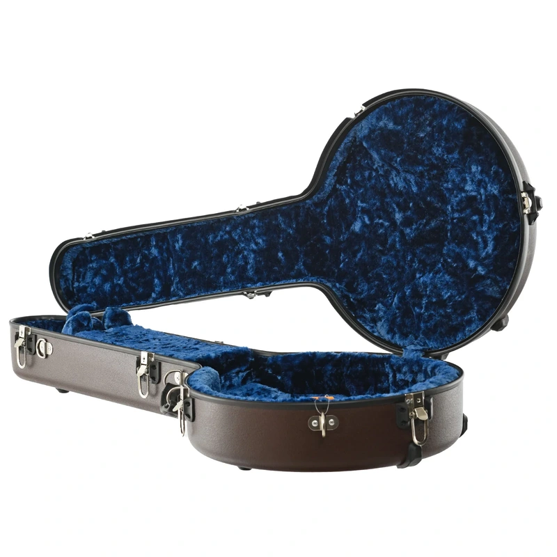 Calton Deluxe Banjo Case, Gibson 5-String Resonator Banjo - Brown with Blue Lining