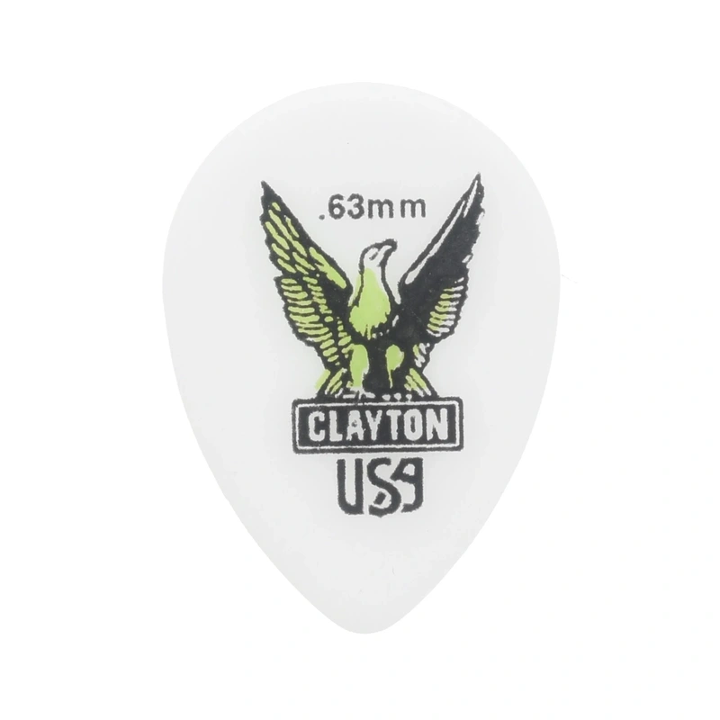 Clayton Acetal Polymer Flatpick, Small Teardrop, .63mm