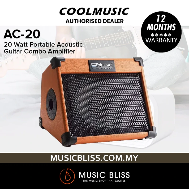 Cool Music AC-20 20-Watt Portable Acoustic Guitar Combo Amplifier - Orange