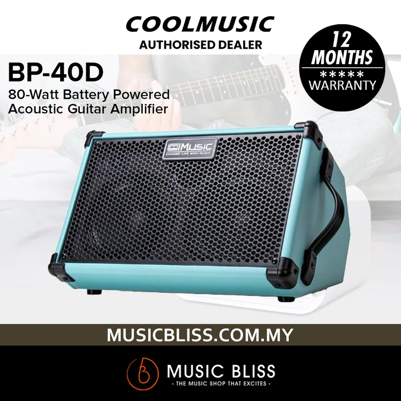 Cool Music BP-40D 80-Watt Battery Powered Acoustic Guitar Amplifier - Blue