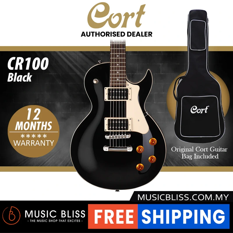 Cort CR100 Electric Guitar with Bag - Black