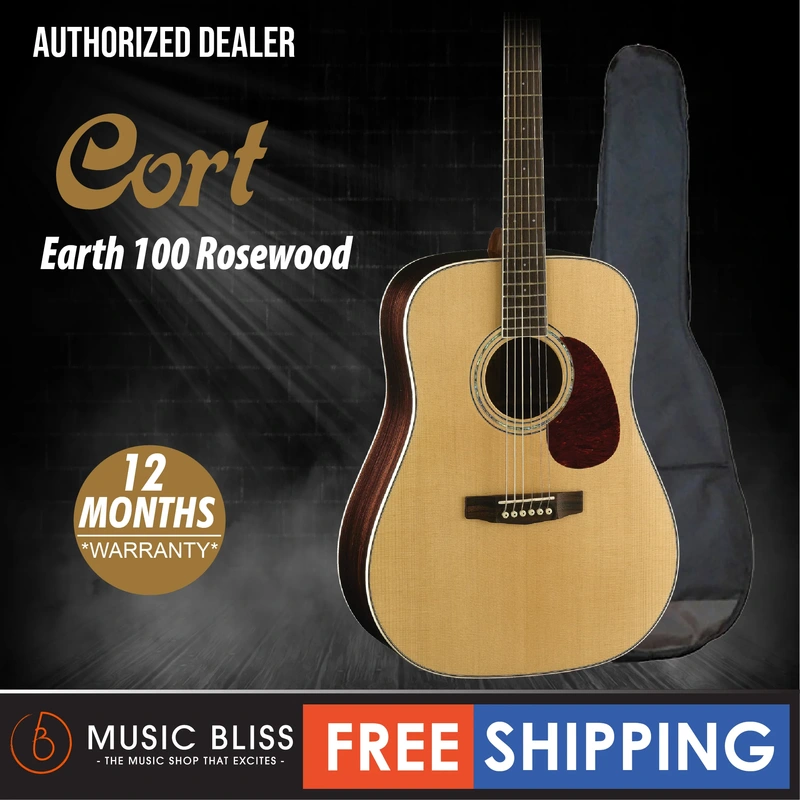 Cort Earth 100 Rosewood Acoustic Guitar with Bag