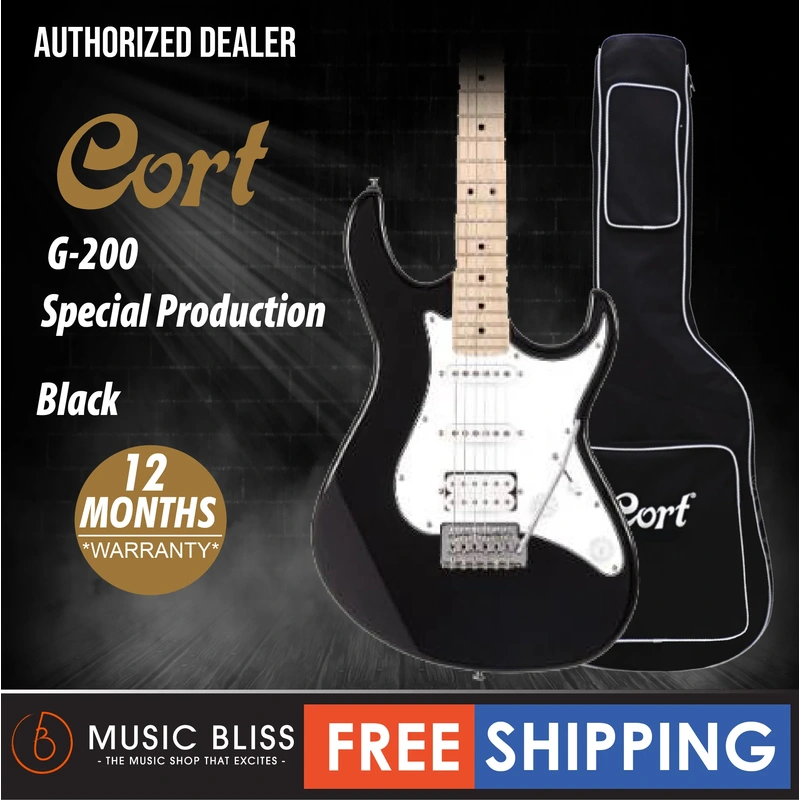 Cort G-200 Special Production Electric Guitar with Bag - Black