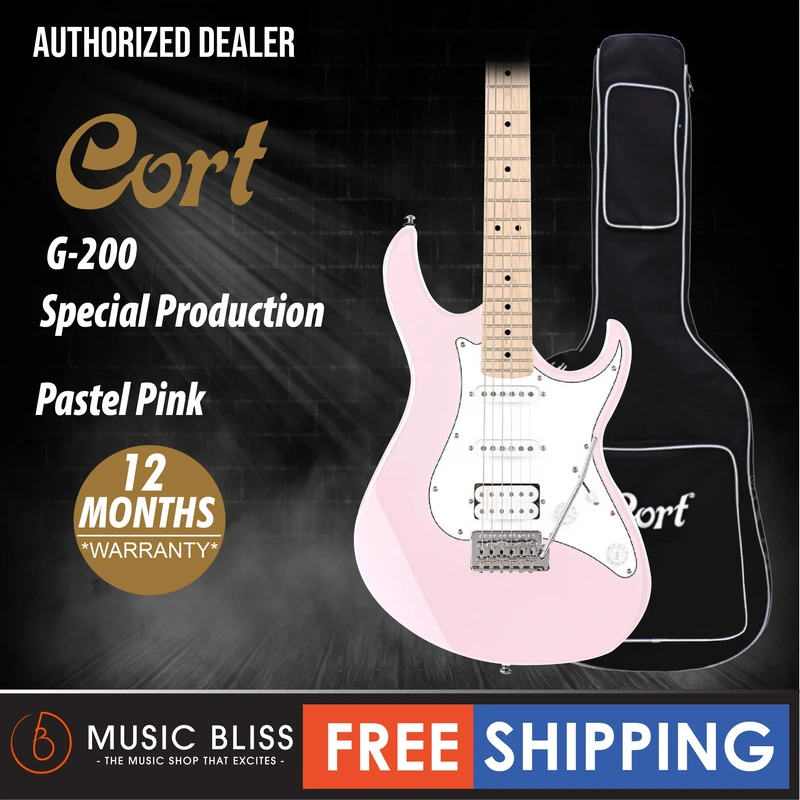 Cort G-200 Special Production Electric Guitar with Bag - Pastel Pink