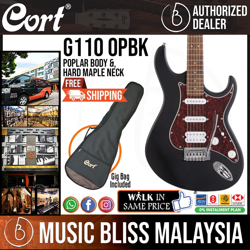 Cort G110 Electric Guitar with Bag - Open Pore Black