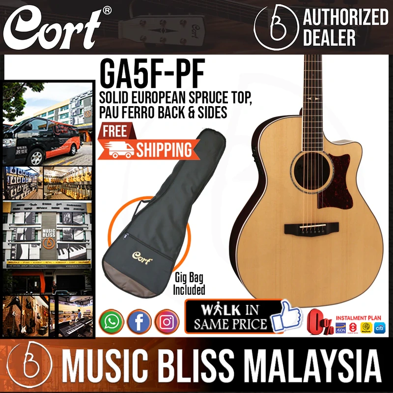 Cort GA5F-PF Acoustic Guitar with Bag