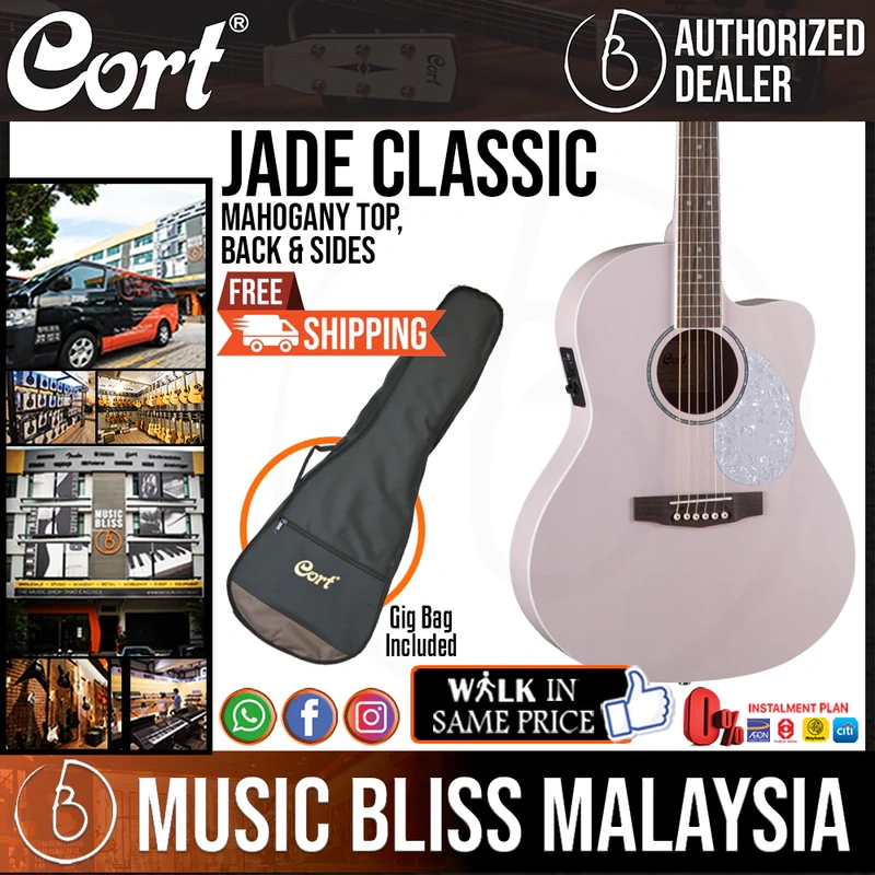 Cort Jade Classic Acoustic Guitar with Bag - Pastel Pink