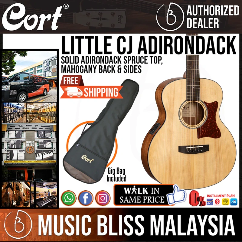 Cort Little CJ Adirondack Acoustic Guitar With Bag