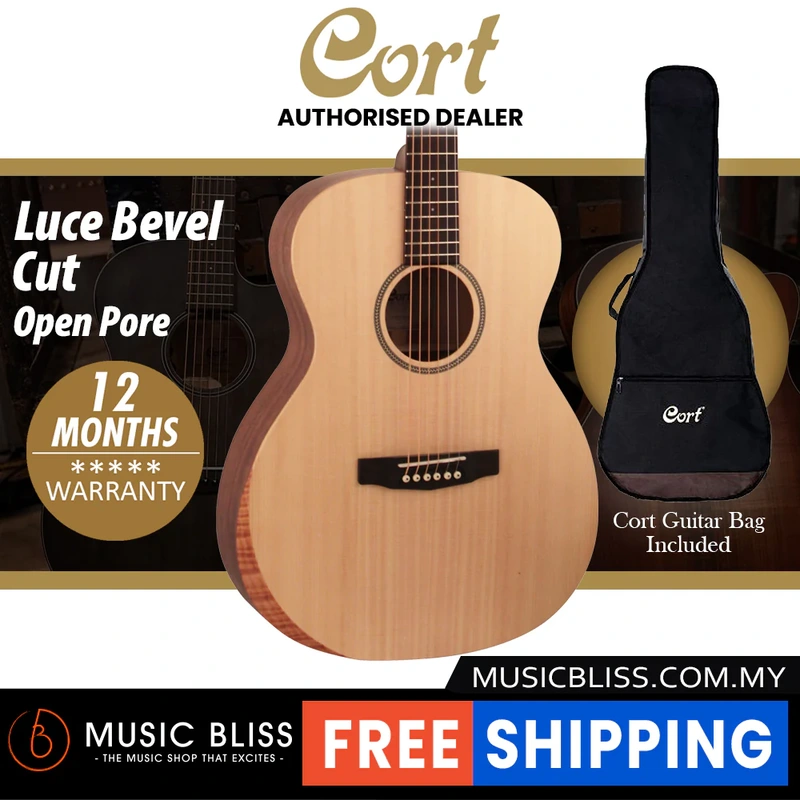 Cort LUCE Bevel Cut Acoustic Guitar with Bag - Open Pore